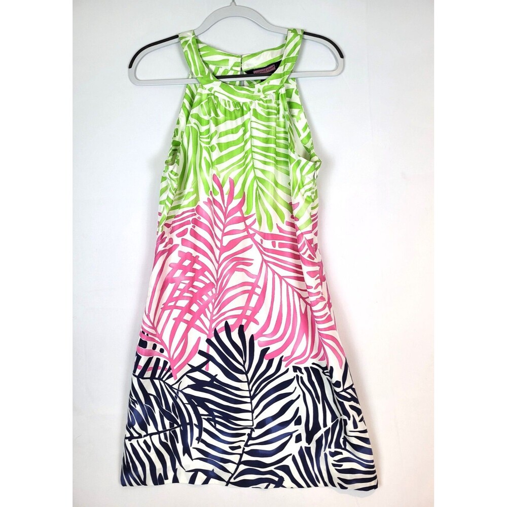 Vineyard Vines Silk Dress Sleeveless Size 10 Tropical Beach